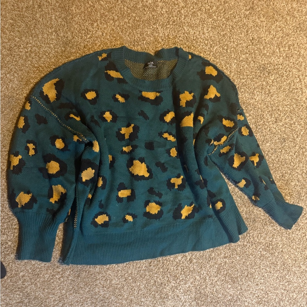 LALA Original Hear Her Roar Oversized Knit Sweater in Emerald